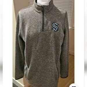 Seattle Kraken Sweatshirt Mens Extra Large Gray NHL Hockey Fleece 1/4 Zip Adult